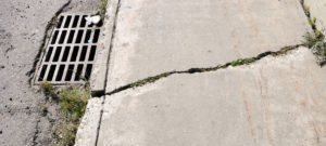 cracked pavement